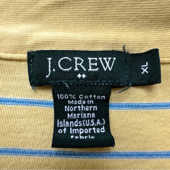 Men's J.Crew Factory Polo 100% Cotton Blue & Yellow Stripes Size Extra Large XL - Picture 3 of 5